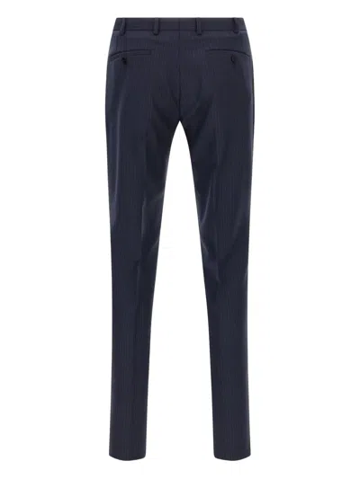 Pal Zileri Double-breasted Pinstripe Suit Jacket In Blue