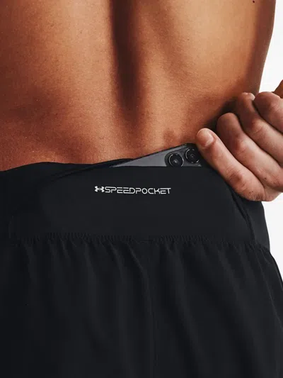 Under Armour Launch Elite Logo-print Shorts In Black