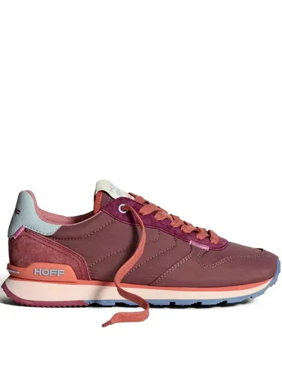 Hoff Suede Panel Lace-up Sneakers In Red