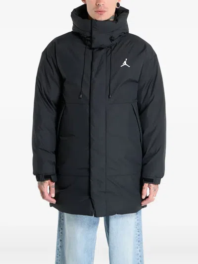 Jordan Hooded Quilted Coat In Black