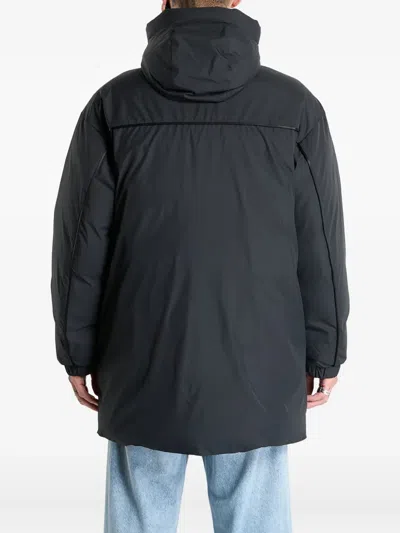 Jordan Hooded Quilted Coat In Black