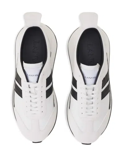 Lanvin Bumpr Nylon Sneakers In White