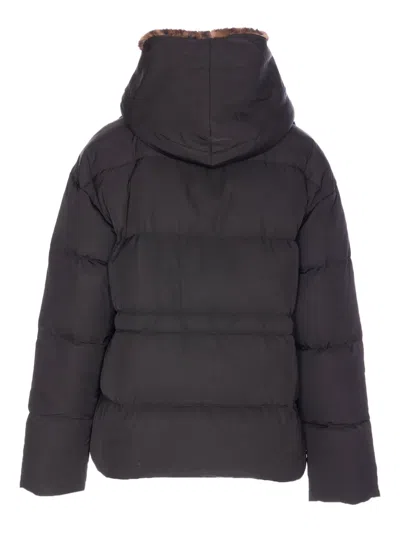 Lou Andrea Removable Hood Padded Jacket In Gray