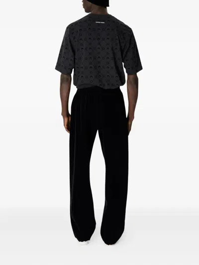 Marine Serre Moonogram Flocked T-shirt In Black
