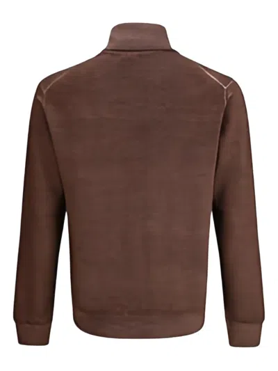 Cruciani Ribbed Turtleneck Knitwear In Brown
