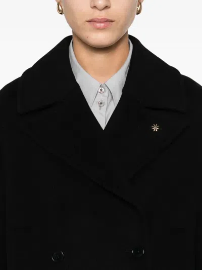 搭扣羊毛混纺短外套