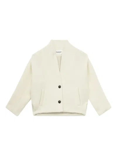Isabel Marant Étoile Textured Fabric Peacoat Featuring Side Pockets In Neutral
