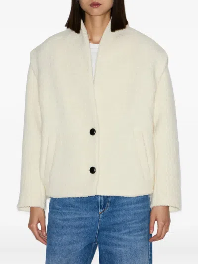 Isabel Marant Étoile Textured Fabric Peacoat Featuring Side Pockets In Neutral