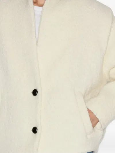 Isabel Marant Étoile Textured Fabric Peacoat Featuring Side Pockets In Neutral