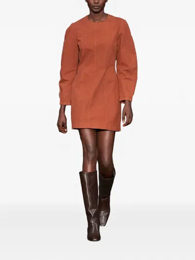 Baum Und Pferdgarten Alfreda Puff-sleeve Dress In Brown