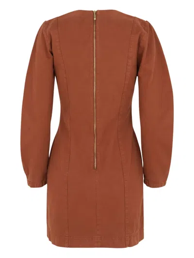 Baum Und Pferdgarten Alfreda Puff-sleeve Dress In Brown