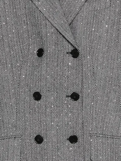 Manuel Ritz Chevron Blazer In Gray