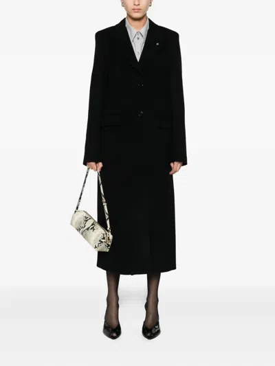 Manuel Ritz Wool-blend Coat In Black