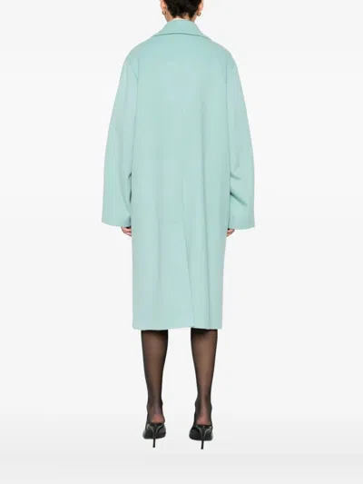 Manuel Ritz Bottoned Double Breasted Coat In Blue