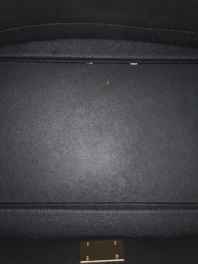 Pre-owned Celine 2013 Medium Tricolor Leather Trapeze Satchel In Green