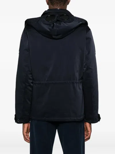 C.p. Company Patch-pocket Hooded Jacket In Blue
