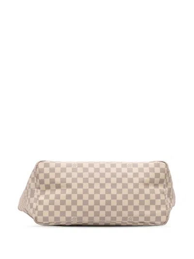 Pre-owned Louis Vuitton 2010 Damier Azur Neverfull Gm Tote Bag In White