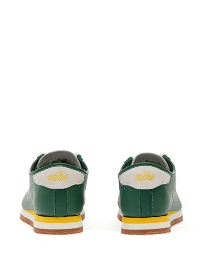 Nike Cortez Perforated-detail Leather Sneakers In Green