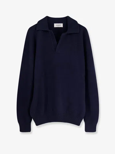 Laneus Merino Wool And Cashmere Blend Sweater In Blue