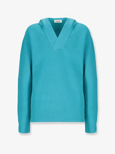 Laneus Merino Wool And Cashmere Blend Sweater In Blue