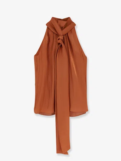 Actualee Satin Top In Brown