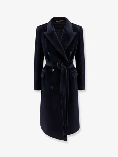 Tagliatore Jole Double-breasted Alpaca And Wool Coat In Blue