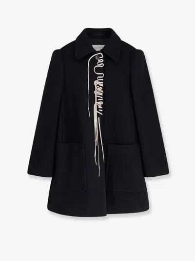 Dries Van Noten Structured White Jacket With High Shoulder Pads And Elegant Collar In Black