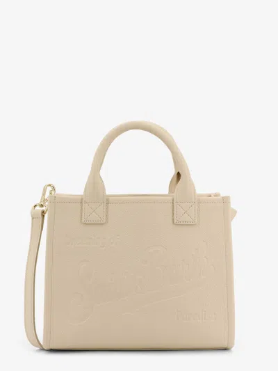 Mc2 Saint Barth Vanity Bag Midi Leather Shoulder Bag In Neutral