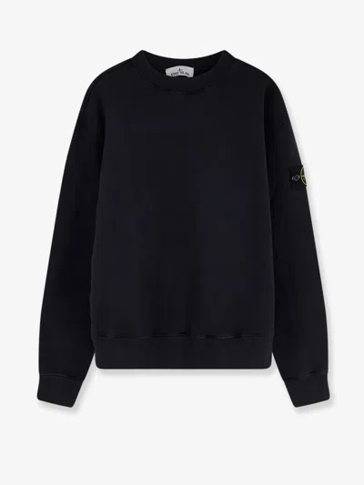 Stone Island Classic Crew Neck Sweater With Logo Patch Detail In Black