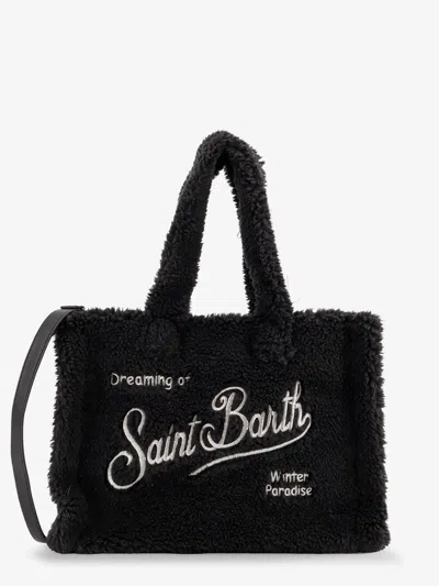 Mc2 Saint Barth Colette Teddy-embroidered Shoulder Bag In Black