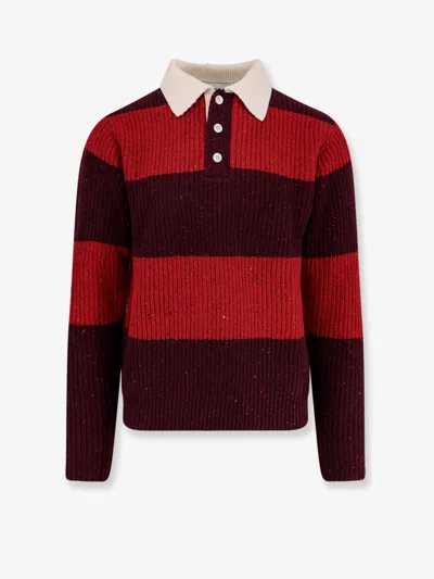 Dunst Unisex Chunky Rugby Wool Blend Sweater In Red