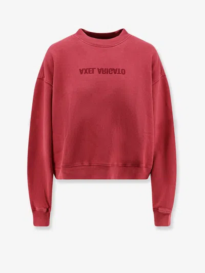 Axel Arigato Distorted Logo Washed Sweatshirt In Red