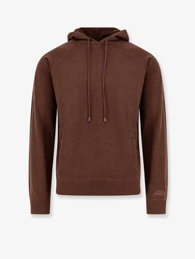 Mc2 Saint Barth Willbur Front Pouch Pocket Hoodies In Brown