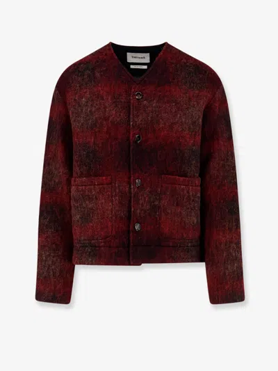 Tonywack Burgundy V-neck Cardigan In Red