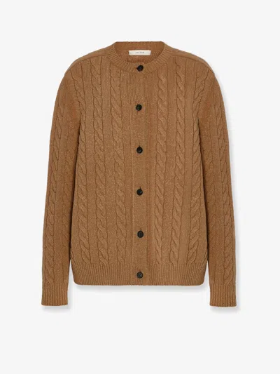 The Row Loneke Cable Knit Crewneck Cardigan In Multi