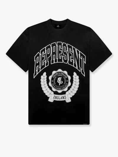 Represent Legacy Crest Cotton T-shirt With Distressed Effect In Multi