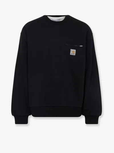 Carhartt Detroit Cotton Blend Sweatshirt In Black