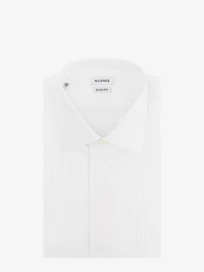 Nugnes 1920 Cotton Shirt With Pleated Detail In White