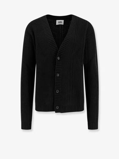 Alpha Studio Man Cardigan Black Size 38 Merino Wool In Black