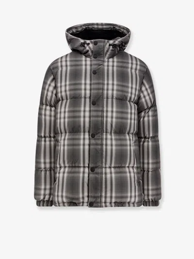 Burberry Hooded Down Jacket Quilted Design In Multi
