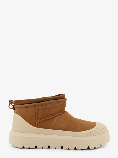Ugg Cl Ultra Mini Weathe Ankle Boots In Leather Color Suede In Animal Print