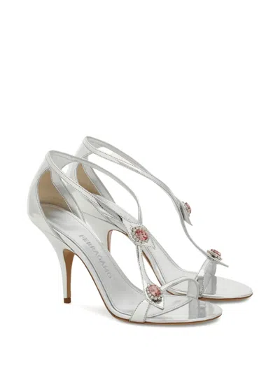 Ferragamo 90mm Crystal-embellished Sandals In Silver