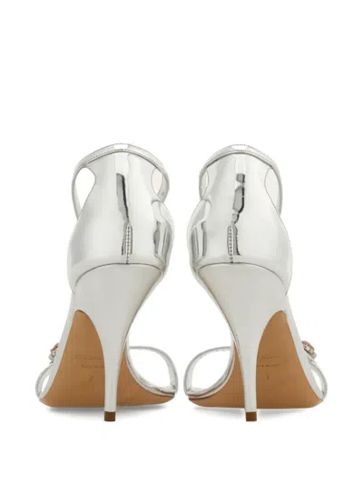 Ferragamo 90mm Crystal-embellished Sandals In Silver