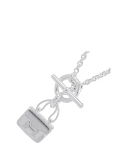 Pre-owned Hermes 2021-2024 Sterling Silver Amulettes Constance Bracelet Necklace