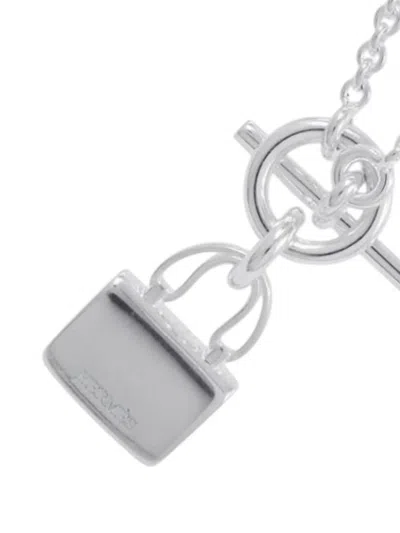 Pre-owned Hermes 2021-2024 Sterling Silver Amulettes Constance Bracelet Necklace