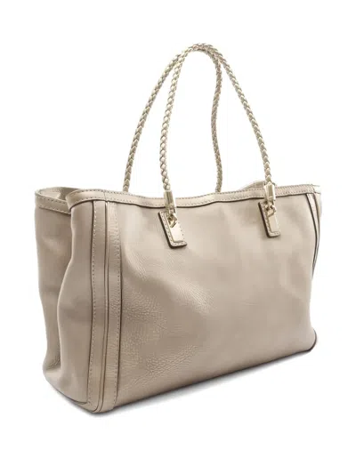 Pre-owned Gucci 2000s Bella Bamboo Handbag In Neutral