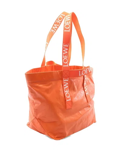 Pre-owned Loewe Fold Tote Bag In Orange
