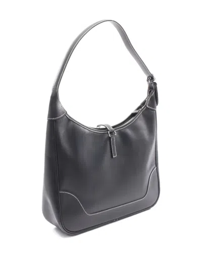 Pre-owned Hermes Silver Hardware Trim Shoulder Bag In Black