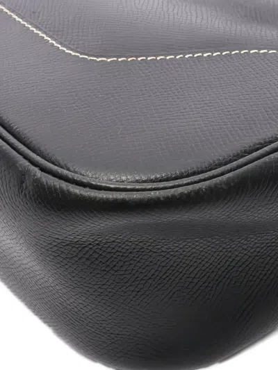 Pre-owned Hermes Silver Hardware Trim Shoulder Bag In Black
