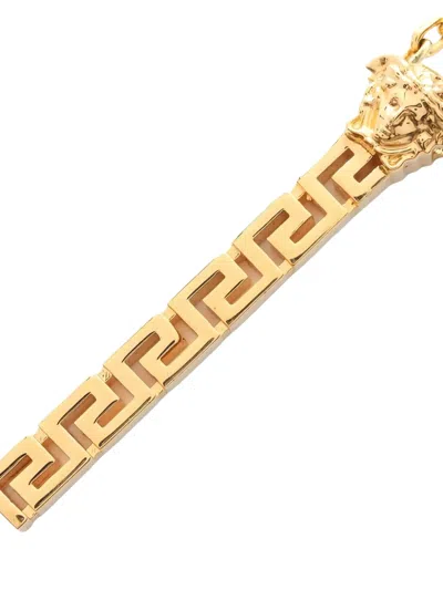 Pre-owned Versace Medusa Greca Necklace In Gold